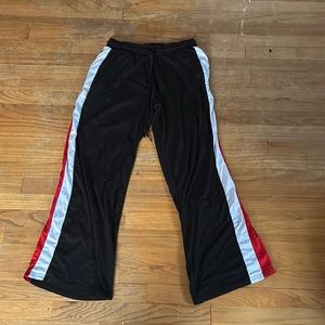 Black red and white track pants loose and flexible fit size L